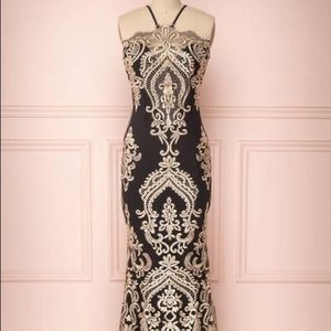 Black and gold dress